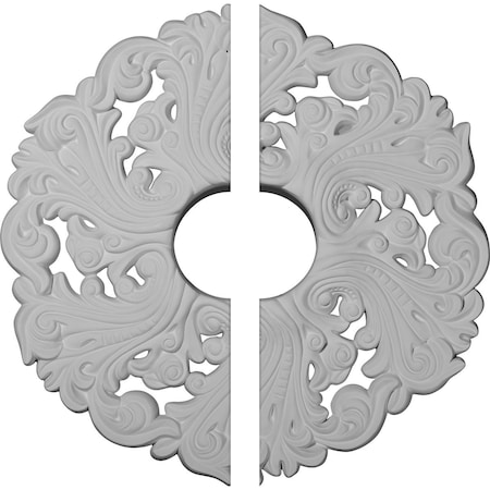 Ekena Millwork Orrington Ceiling Medallion, Two Piece (Fits Canopies up to 4 3/4"), 19 5/8"OD x 4 3/4"ID x 1 3/4"P CM19OR2